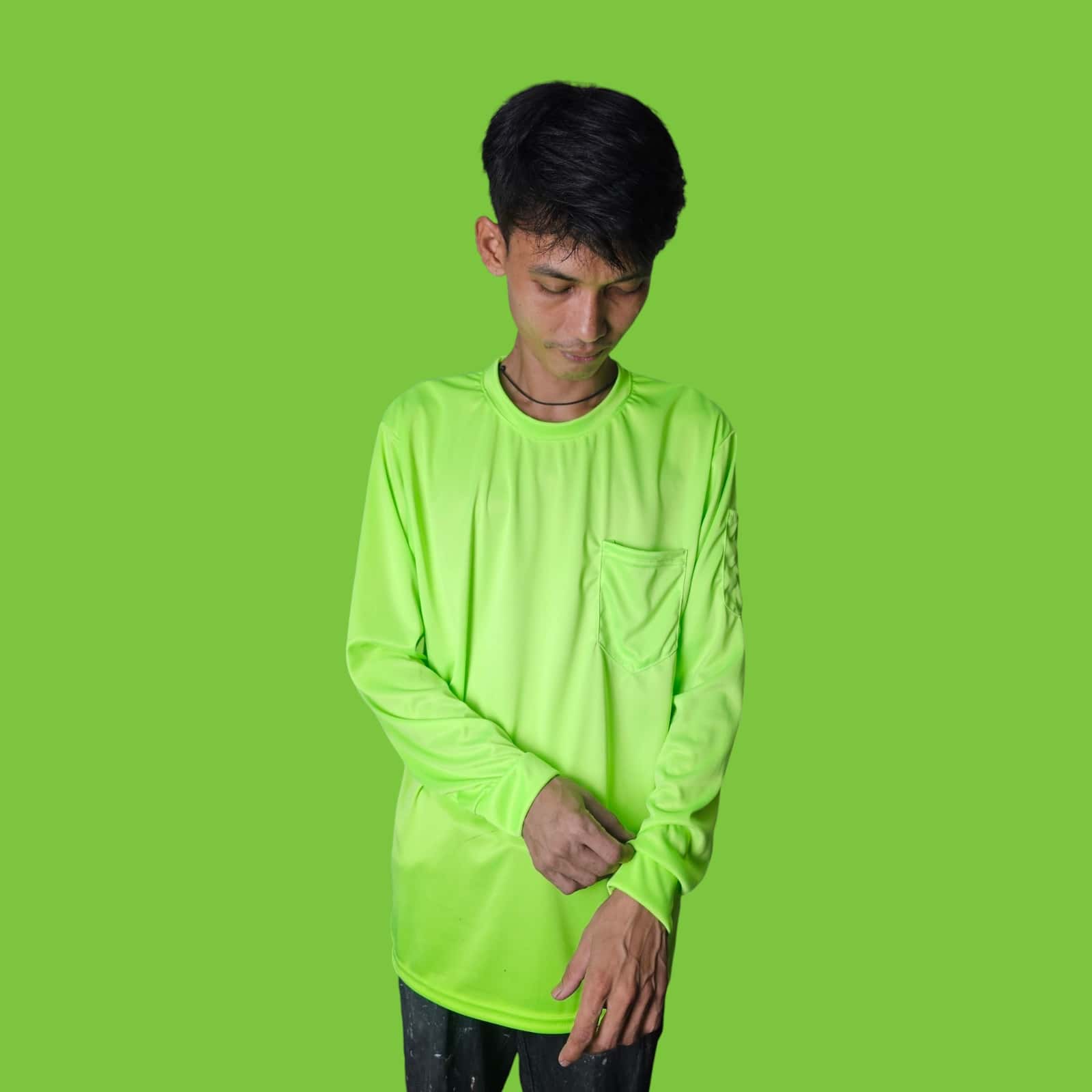 เสื้อก่อสร้าง สีเขียวอ่อน แขนยาว แถบสะท้อนแสง | มีเชิ๊ต เสื้อคนงาน เสื้อสะท้อนแสง เสื้อช๊อป Photoroom 20240713 180518 4