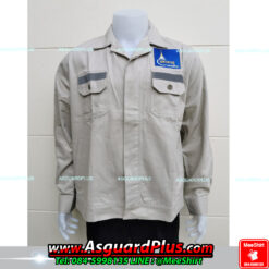 มหาธาตุ เสื้อช็อป ราคาถูก แขนยาวสีกากี ปักโลโก้