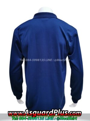 สีเสื้อคนงานคอปก สีกรม หลัง