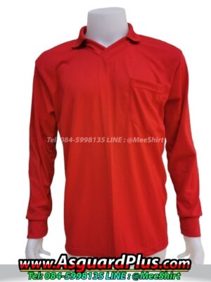 สีเสื้อคนงานคอปก สีแดง