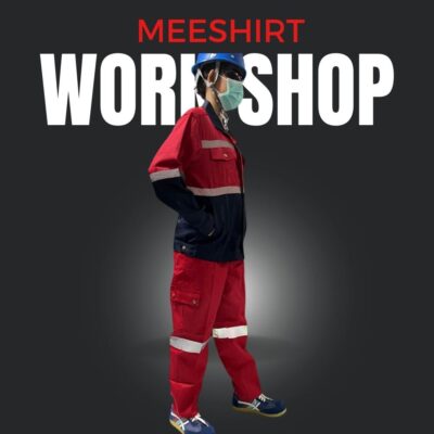 เสื้อช็อป เสื้อช่าง แขนสั้น แขนยาว ราคาดีที่สุด พร้อมปัก | มีเชิ๊ต เสื้อคนงาน เสื้อสะท้อนแสง เสื้อช๊อป เสื้อช่าง สีแดง 1