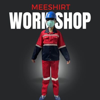 เสื้อช็อป เสื้อช่าง แขนสั้น แขนยาว ราคาดีที่สุด พร้อมปัก | มีเชิ๊ต เสื้อคนงาน เสื้อสะท้อนแสง เสื้อช๊อป เสื้อช่าง สีแดง 3