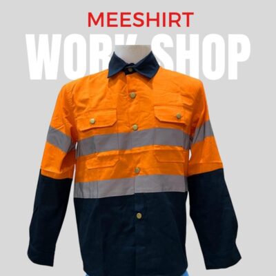 เสื้อช็อป เสื้อช่าง แขนสั้น แขนยาว ราคาดีที่สุด พร้อมปัก | มีเชิ๊ต เสื้อคนงาน เสื้อสะท้อนแสง เสื้อช๊อป เสื้อเด็กช่าง แขนยาว สีส้ม 2