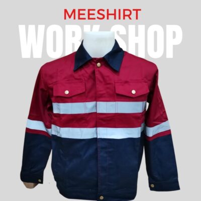 เสื้อช็อป เสื้อช่าง แขนสั้น แขนยาว ราคาดีที่สุด พร้อมปัก | มีเชิ๊ต เสื้อคนงาน เสื้อสะท้อนแสง เสื้อช๊อป เสื้อเด็กช่าง แขนยาว สีแดง 1