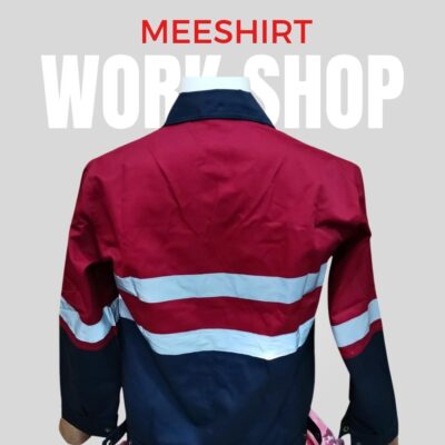 เสื้อช็อป เสื้อช่าง แขนสั้น แขนยาว ราคาดีที่สุด พร้อมปัก | มีเชิ๊ต เสื้อคนงาน เสื้อสะท้อนแสง เสื้อช๊อป เสื้อเด็กช่าง แขนยาว สีแดง 4